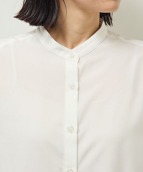 Green　Parks（グリーンパークス）の「ホワイトインナーバンドカラーシャツ（シャツ/ブラウス・レディース・オフホワイト/ストライプ・FREE）」の13枚目の写真