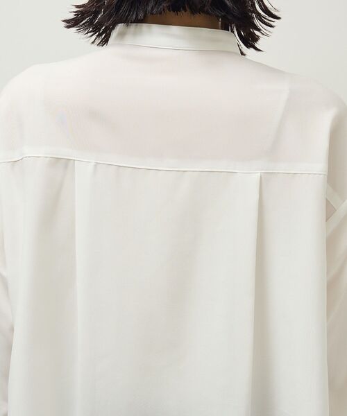 Green　Parks（グリーンパークス）の「ホワイトインナーバンドカラーシャツ（シャツ/ブラウス・レディース・オフホワイト/ストライプ・FREE）」の12枚目の写真