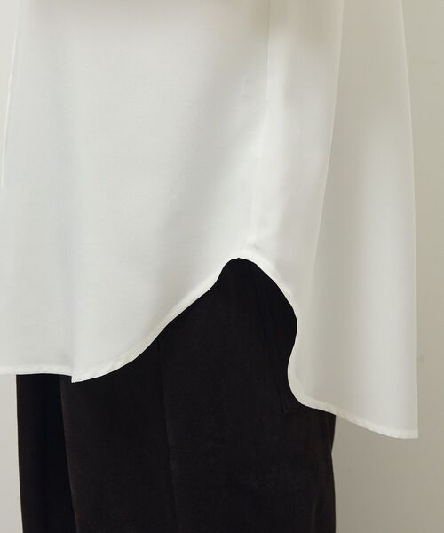 Green　Parks（グリーンパークス）の「ホワイトインナーバンドカラーシャツ（シャツ/ブラウス・レディース・オフホワイト/ストライプ・FREE）」の10枚目の写真