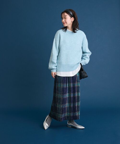 Green　Parks（グリーンパークス）の「ホワイトインナーバンドカラーシャツ（シャツ/ブラウス・レディース・オフホワイト/ストライプ・FREE）」の9枚目の写真