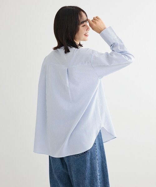 Green　Parks（グリーンパークス）の「ホワイトインナーバンドカラーシャツ（シャツ/ブラウス・レディース・オフホワイト/ストライプ・FREE）」の15枚目の写真