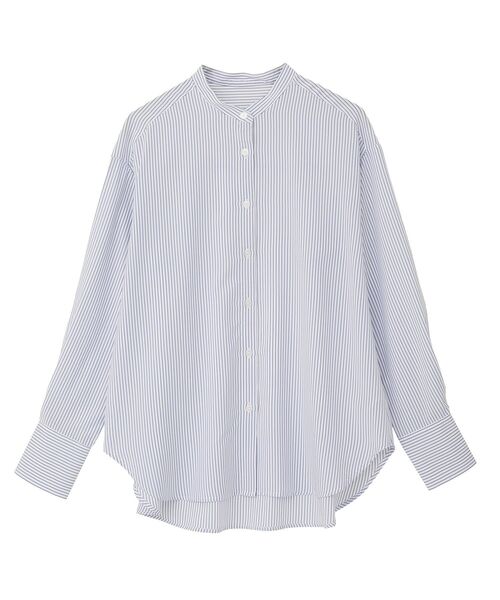 Green　Parks（グリーンパークス）の「ホワイトインナーバンドカラーシャツ（シャツ/ブラウス・レディース・オフホワイト/ストライプ・FREE）」の3枚目の写真