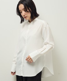 Green　Parks | ホワイトインナーバンドカラーシャツ(シャツ/ブラウス)