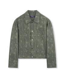 BESLOW（ビースロー）の「WASHED LINEN JACQUARD WORK JACKET OLIVE（その他アウター）」
