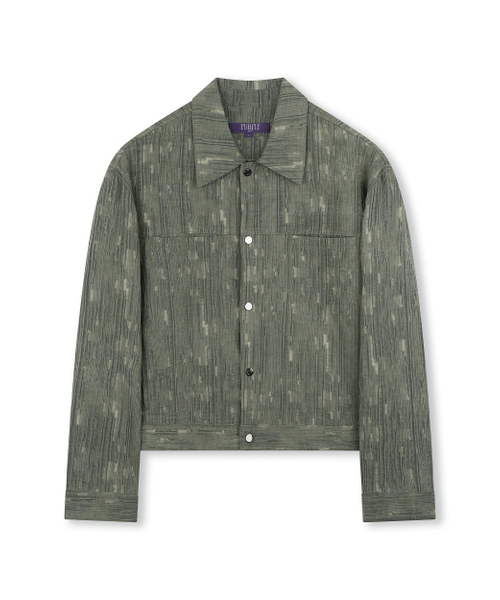 BESLOW(ビースロー)の「WASHED LINEN JACQUARD WORK JACKET OLIVE(その他アウター・メンズ・その他・SMALL/MEDIUM/X-LARGE)」の1枚目の写真