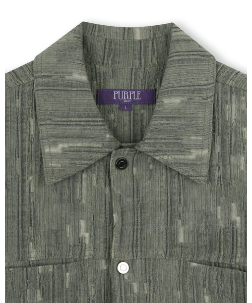 BESLOW(ビースロー)の「WASHED LINEN JACQUARD WORK JACKET OLIVE(その他アウター・メンズ・その他・SMALL/MEDIUM/X-LARGE)」の2枚目の写真