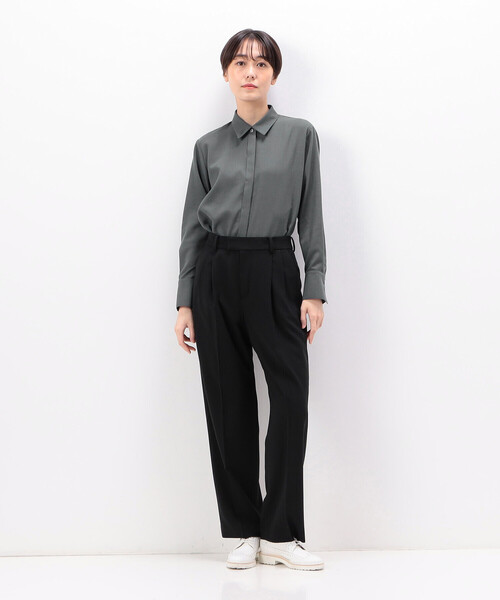 COMME CA(コムサ)の「〔 TALLサイズ 〕 ビエラ シャツ(シャツ/ブラウス・レディース・グレー/サックスブルー・13号/15号)」の3枚目の写真