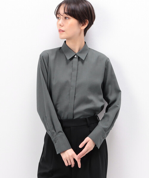 COMME CA(コムサ)の「〔 TALLサイズ 〕 ビエラ シャツ(シャツ/ブラウス・レディース・グレー/サックスブルー・13号/15号)」の5枚目の写真