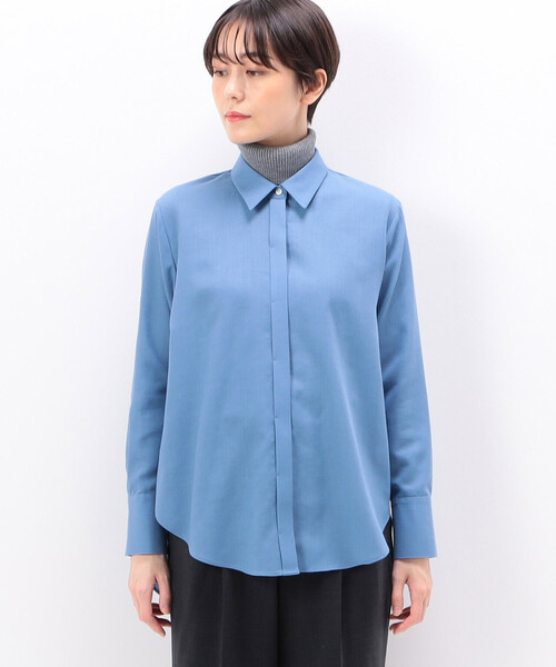 COMME CA(コムサ)の「〔 TALLサイズ 〕 ビエラ シャツ(シャツ/ブラウス・レディース・グレー/サックスブルー・13号/15号)」の8枚目の写真