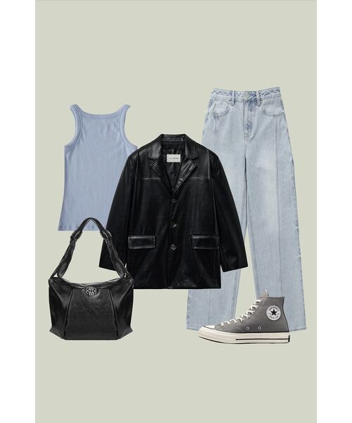 LADY VOLUME(レディーボリューム)の「LOOSE FIT THREE BUTTON LEATHER JACKET_BLACK(ライダースジャケット・レディース・その他・MEDIUM/SMALL)」の15枚目の写真