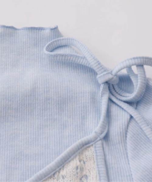 LA POMME petit(ラポミ・プチ)の「Asymmetry Lace Tops(Tシャツ/カットソー・レディース・グレー/ブルー・FREE)」の3枚目の写真
