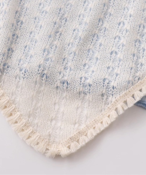 LA POMME petit(ラポミ・プチ)の「Asymmetry Lace Tops(Tシャツ/カットソー・レディース・グレー/ブルー・FREE)」の4枚目の写真