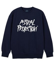 グラフィティレタリングルーズフィットスウェット_ネイビー