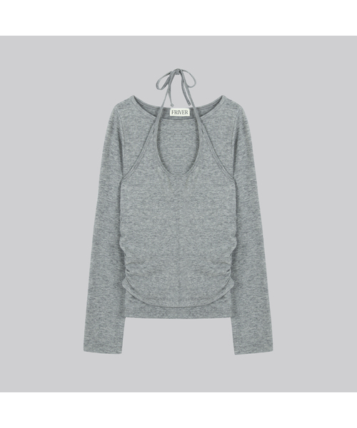 FRIVER07(フリバー07)の「Layered halter neck top set FRFA01LT07_Gray(Tシャツ/カットソー・レディース・ライトグレー・FREE)」の1枚目の写真