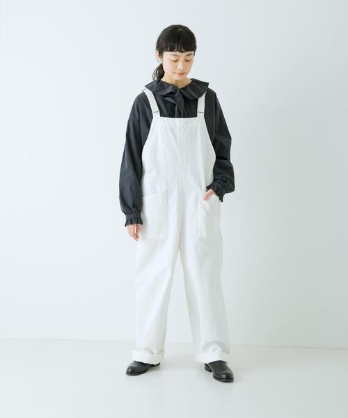 かぐれ（カグレ）の「バッククロスサロペット（サロペット/オーバーオール・レディース・インディゴブルー/ブラック/オフホワイト・FREE）」の5枚目の写真