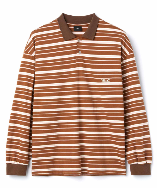 WMC(ダブリューエムシー)の「ストライプカラーラグビーTシャツ_BROWN(ポロシャツ・レディース・ブラウン・MEDIUM/LARGE)」の2枚目の写真