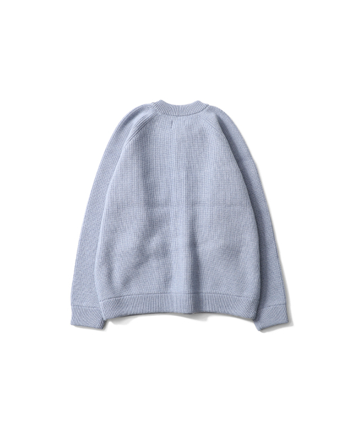 HORLISUN(ホーリーサン)の「Annette Superfine Wool Heavy Rib Knit Cardigan Melange Blue(カーディガン/ボレロ・レディース・その他・MEDIUM/LARGE)」の5枚目の写真
