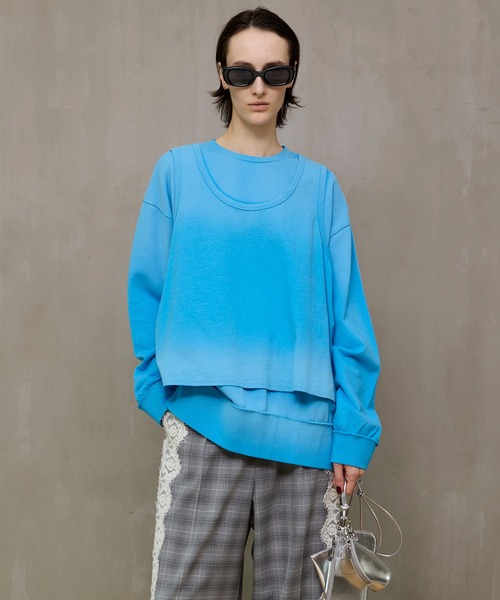 Layered Jersey Sweat Top/レイヤード天竺スウェットトップ