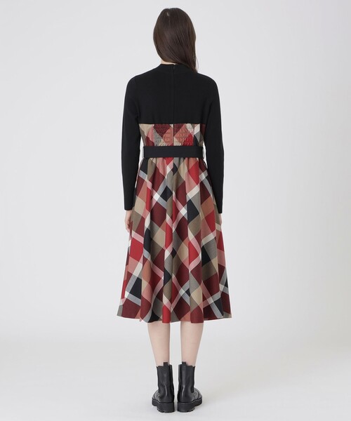 BLUELABEL CRESTBRIDGE☆ビスチェドッキングドレス今期完売 セール】ビスチェドッキングドレス（ワンピース）｜BLUE LABEL