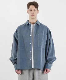 LIEU HOMME（リュウオム）の「8ウェイルヘビーデニムシャツ_ブルー（シャツ/ブラウス）」