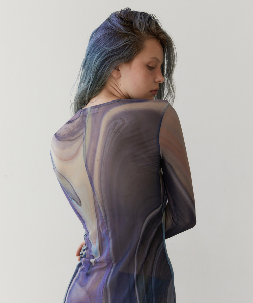 REVOIRSIS(ルヴォアシス)の「RVIS net maxi dresses multi(ワンピース・レディース・マルチ・1/2)」の4枚目の写真