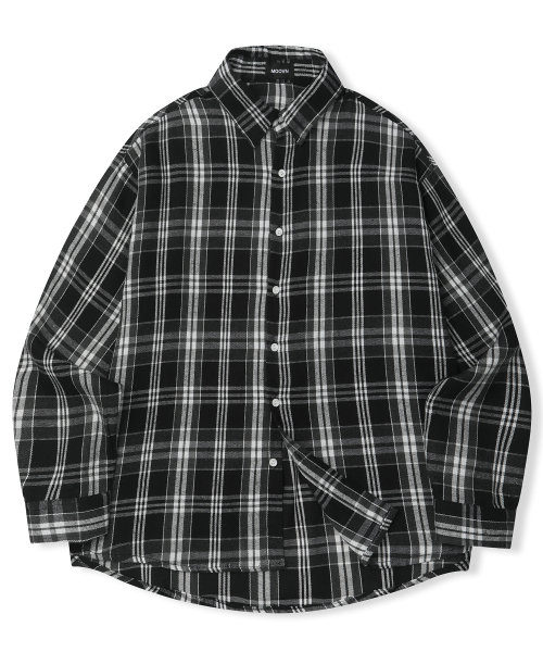 MOOVN(ムブン)の「オーバーサイズチェックシャツブラック(シャツ/ブラウス・メンズ・ブラック・SMALL/MEDIUM/LARGE)」の1枚目の写真