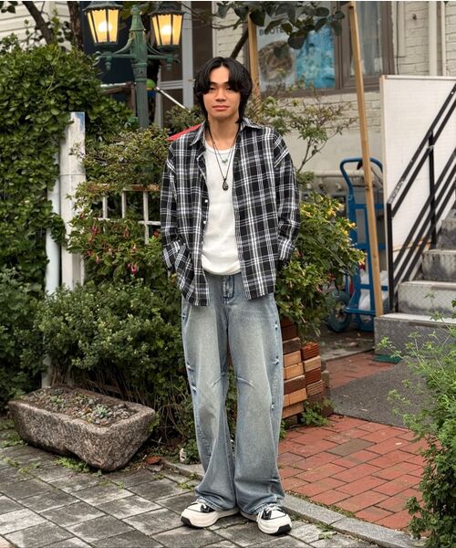 MOOVN(ムブン)の「オーバーサイズチェックシャツブラック(シャツ/ブラウス・メンズ・ブラック・SMALL/MEDIUM/LARGE)」の10枚目の写真