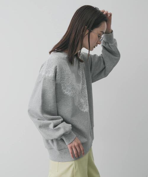 SENSE OF PLACE by URBAN RESEARCH（センスオブプレイスバイアーバンリサーチ）の「レースルーズスウェット（スウェット・レディース・チャコールグレー/グレー/オートミール・ONE）」の11枚目の写真