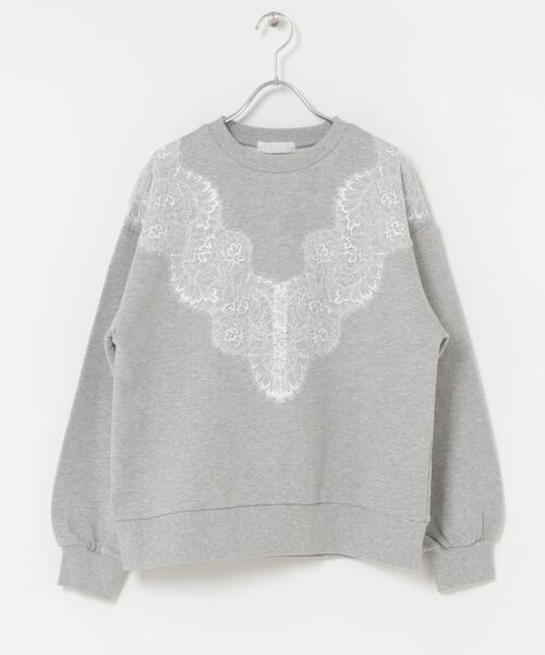 SENSE OF PLACE by URBAN RESEARCH（センスオブプレイスバイアーバンリサーチ）の「レースルーズスウェット（スウェット・レディース・チャコールグレー/グレー/オートミール・ONE）」の15枚目の写真