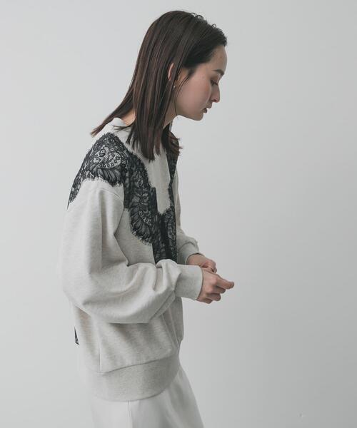 SENSE OF PLACE by URBAN RESEARCH（センスオブプレイスバイアーバンリサーチ）の「レースルーズスウェット（スウェット・レディース・チャコールグレー/グレー/オートミール・ONE）」の18枚目の写真
