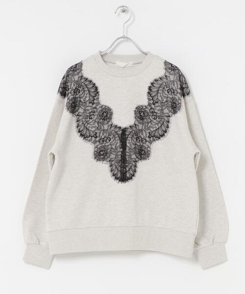 SENSE OF PLACE by URBAN RESEARCH（センスオブプレイスバイアーバンリサーチ）の「レースルーズスウェット（スウェット・レディース・チャコールグレー/グレー/オートミール・ONE）」の21枚目の写真