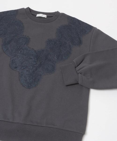 SENSE OF PLACE by URBAN RESEARCH（センスオブプレイスバイアーバンリサーチ）の「レースルーズスウェット（スウェット・レディース・チャコールグレー/グレー/オートミール・ONE）」の5枚目の写真