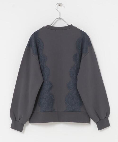 SENSE OF PLACE by URBAN RESEARCH（センスオブプレイスバイアーバンリサーチ）の「レースルーズスウェット（スウェット・レディース・チャコールグレー/グレー/オートミール・ONE）」の6枚目の写真