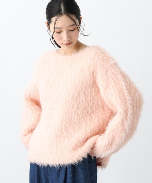 studio CLIP（スタディオクリップ）の「《natural by clip》3ゲージウール混起毛プルオーバー（ニット/セーター・レディース・チャコール/ピンク/ライトベージュ・FREE）」の3枚目の写真