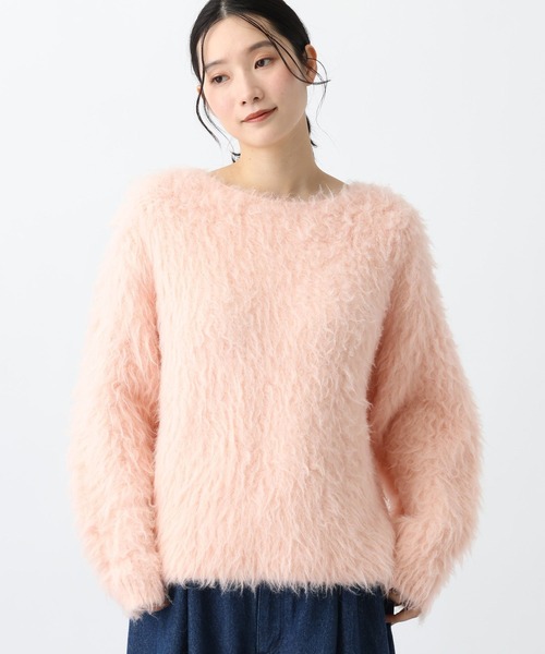 studio CLIP（スタディオクリップ）の「《natural by clip》3ゲージウール混起毛プルオーバー（ニット/セーター・レディース・チャコール/ピンク/ライトベージュ・FREE）」の19枚目の写真