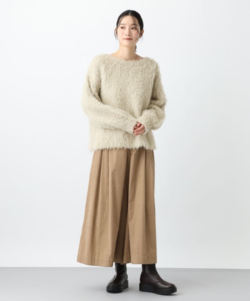 studio CLIP（スタディオクリップ）の「《natural by clip》3ゲージウール混起毛プルオーバー（ニット/セーター・レディース・チャコール/ピンク/ライトベージュ・FREE）」の4枚目の写真