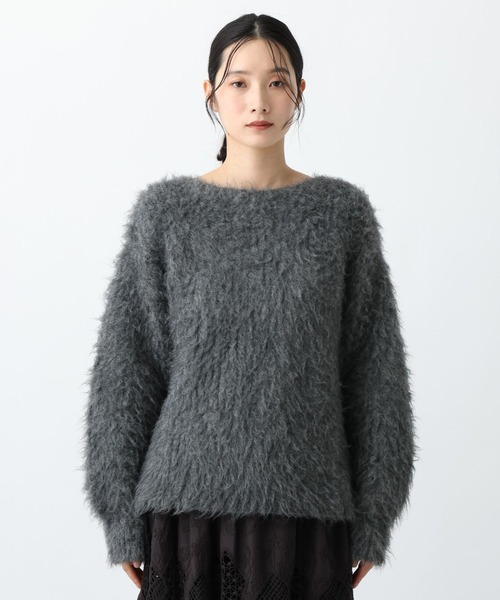 studio CLIP（スタディオクリップ）の「《natural by clip》3ゲージウール混起毛プルオーバー（ニット/セーター・レディース・チャコール/ピンク/ライトベージュ・FREE）」の5枚目の写真