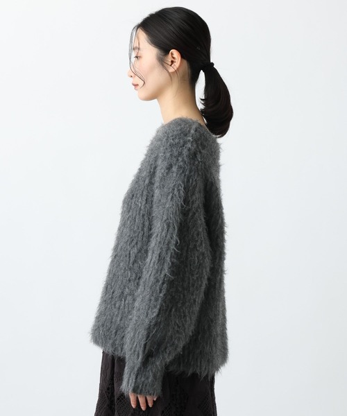 studio CLIP（スタディオクリップ）の「《natural by clip》3ゲージウール混起毛プルオーバー（ニット/セーター・レディース・チャコール/ピンク/ライトベージュ・FREE）」の6枚目の写真