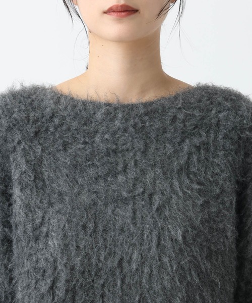 studio CLIP（スタディオクリップ）の「《natural by clip》3ゲージウール混起毛プルオーバー（ニット/セーター・レディース・チャコール/ピンク/ライトベージュ・FREE）」の9枚目の写真