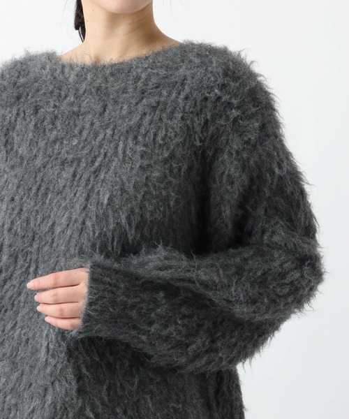 studio CLIP（スタディオクリップ）の「《natural by clip》3ゲージウール混起毛プルオーバー（ニット/セーター・レディース・チャコール/ピンク/ライトベージュ・FREE）」の10枚目の写真