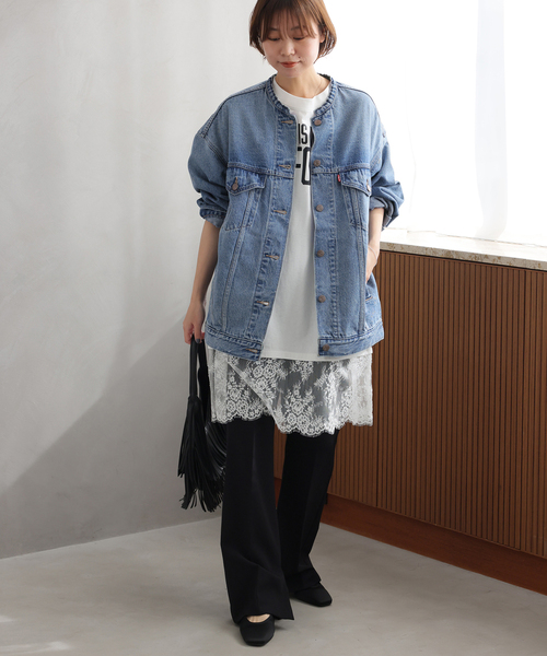 Levi's（リーバイス）の「［26SS新作］別注【LEVI’S】COLLARLESS XL TRUCKER：デニムジャケット（デニムジャケット・レディース・ブルー・X-SMALL/SMALL）」の11枚目の写真