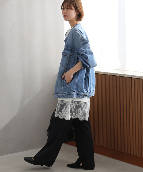 Levi's（リーバイス）の「［26SS新作］別注【LEVI’S】COLLARLESS XL TRUCKER：デニムジャケット（デニムジャケット・レディース・ブルー・X-SMALL/SMALL）」の13枚目の写真