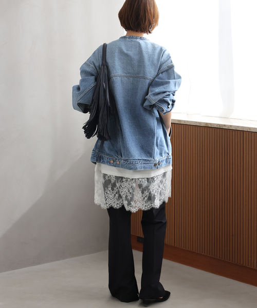 Levi's（リーバイス）の「［26SS新作］別注【LEVI’S】COLLARLESS XL TRUCKER：デニムジャケット（デニムジャケット・レディース・ブルー・X-SMALL/SMALL）」の14枚目の写真