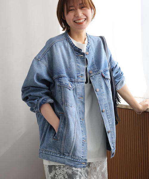 Levi's（リーバイス）の「［26SS新作］別注【LEVI’S】COLLARLESS XL TRUCKER：デニムジャケット（デニムジャケット・レディース・ブルー・X-SMALL/SMALL）」の16枚目の写真