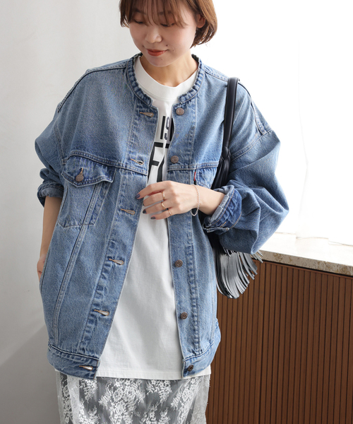 Levi's（リーバイス）の「［26SS新作］別注【LEVI’S】COLLARLESS XL TRUCKER：デニムジャケット（デニムジャケット・レディース・ブルー・X-SMALL/SMALL）」の18枚目の写真