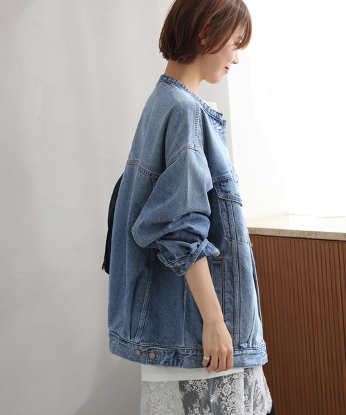 Levi's（リーバイス）の「［26SS新作］別注【LEVI’S】COLLARLESS XL TRUCKER：デニムジャケット（デニムジャケット・レディース・ブルー・X-SMALL/SMALL）」の19枚目の写真
