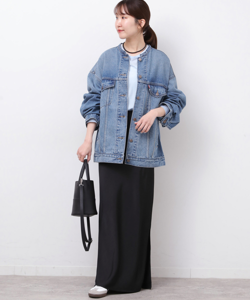 別注【LEVI'S】COLLARLESS XL TRUCKER：デニムジャケット（デニム