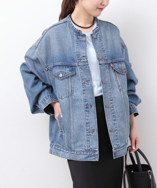 別注【LEVI'S】COLLARLESS XL TRUCKER：デニムジャケット（デニム