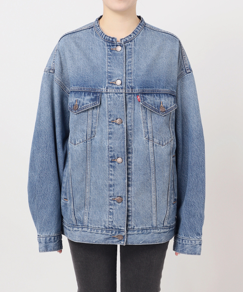 別注【LEVI'S】COLLARLESS XL TRUCKER：デニムジャケット（デニム