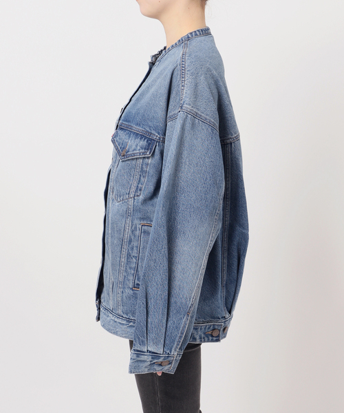 別注【LEVI'S】COLLARLESS XL TRUCKER：デニムジャケット（デニム